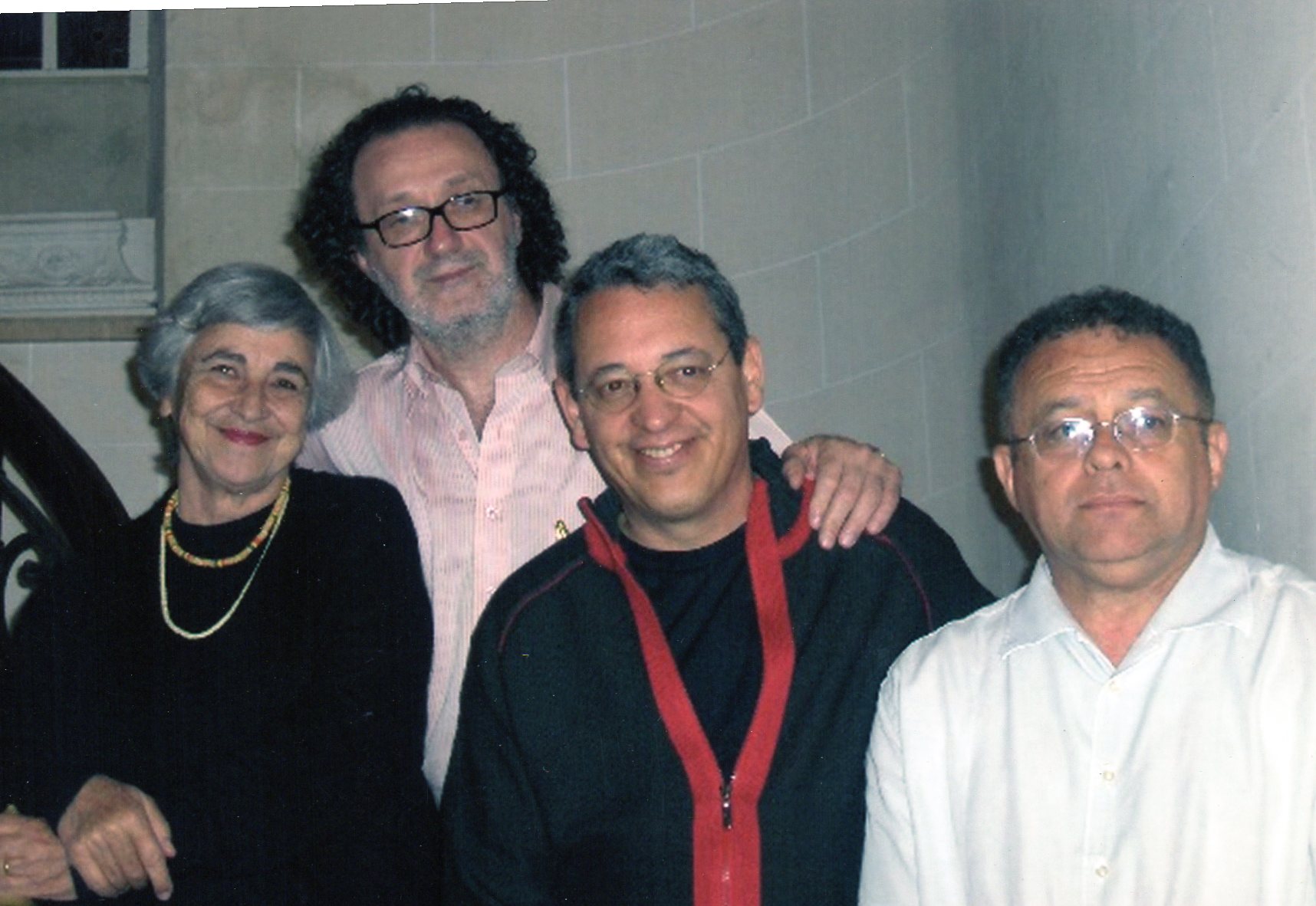 Hamilton Faria com os poetas Renata Palotinni, Raimundo Gadelha e Celso Alencar, Casa das Rosas, São Paulo